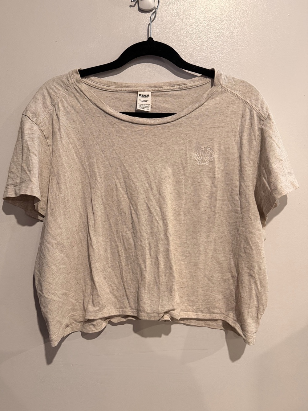 PINK Victoria’s Secret Soft Embroidered Shell Tee XXL Beachy